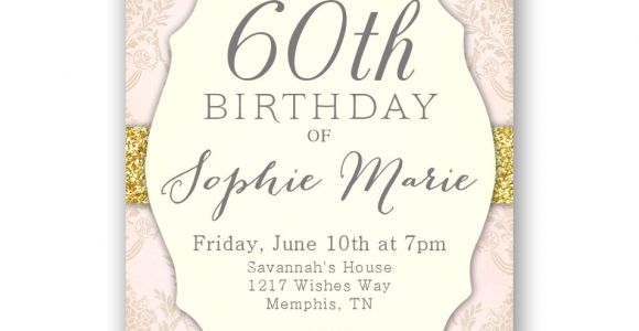 60th Birthday Brunch Invitations Elegant 60th Birthday Invitations Women 39 S 60th