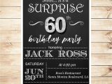 60th Birthday Invitations for Him 60th Birthday Surprise Party Invitations by Diypartyinvitation