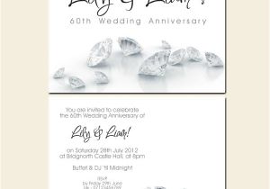 60th Wedding Anniversary Invitation Wording 60th Wedding Anniversary Invitations Diamonds