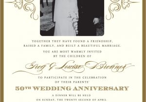 60th Wedding Anniversary Invitation Wording Golden 50th Anniversary Party Invitation