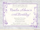 65th Birthday Invitation Verses Lavender Birthday 65th Party Invitation soft Gray Custom