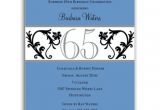 65th Birthday Party Invitation Wording Elegant Vine Blue 65th Birthday Milestone Invitations