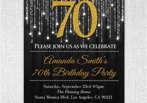70 Year Old Birthday Invitation Template Black and Gold 70th Birthday Invitations 70th Birthday
