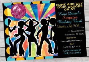 70s Party Invitations Templates Cool Retro 70 39 S Disco Birthday Invitation Adult or Child
