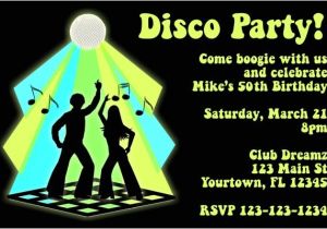 70s Party Invitations Templates Disco Invitation Personalized Party Invites
