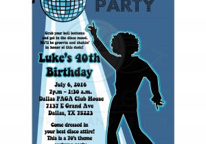 70s theme Party Invitations Disco Ball 70 39 S theme Any Age Birthday Party Invitation Boy