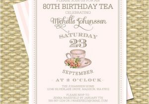 70th Birthday Brunch Invitations 80th Birthday Tea Party Invitation Adult Milestone Birthday