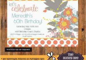 70th Birthday Brunch Invitations Bright Wildflower Birthday Invitation 30th 40th 50th 60th