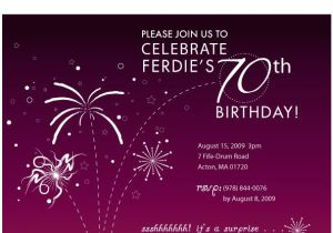 70th Birthday Invitation Template Word 70 Birthday Invitation Templates Free