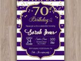 70th Birthday Invitations for Female 70th Birthday Invitation 70th Birthday Party Invitations