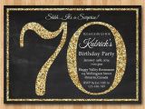 70th Birthday Invitations Free Download 70th Birthday Invitation Gold Glitter Birthday Party