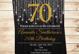 70th Birthday Invitations Free Download Black and Gold 70th Birthday Invitations by Diypartyinvitation
