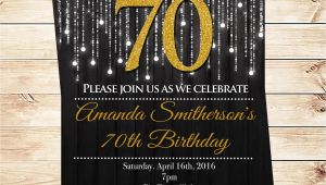 70th Birthday Invitations Free Download Black and Gold 70th Birthday Invitations by Diypartyinvitation