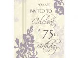 75th Birthday Invitation Card Ideas Purple Floral 75th Birthday Party Invitation Cards 5" X 7