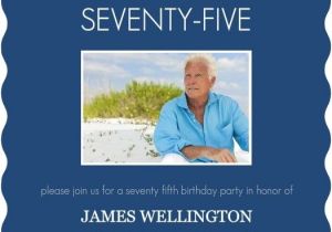 75th Birthday Party Invitation Wording Navy and Grey 75th Birthday Invitation 75th Birthday
