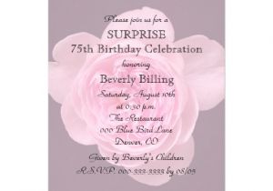 75th Surprise Birthday Invitations 75th Surprise Birthday Party Invitation Rose 5 Quot X 7