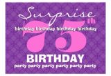75th Surprise Birthday Invitations 75th Surprise Purple Birthday Party S454 5×7 Paper