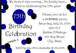 75th Surprise Birthday Party Invitation Wording 75th Birthday Party Invitations Ebay