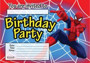 7th Birthday Invitation for Boy Spiderman theme Spiderman Childrens Birthday Party Invitations Invites