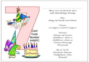 7th Birthday Invitation Message 10 Best Of 7th Birthday Party Invitations 7th