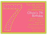 7th Birthday Invitation Sample 7th Birthday Wishes Quotes Quotesgram