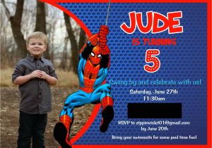 7th Birthday Invitation Spiderman theme A Spidery Spider Man Birthday Party