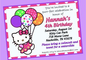 7th Birthday Invitation Template Hello Kitty Hello Kitty Birthday Invitations Templates Free Girls
