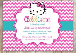 7th Birthday Invitation Template Hello Kitty Hello Kitty Chevron Birthday Invitation 1st Birthday