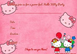 7th Birthday Invitation Template Hello Kitty Printable Hello Kitty Birthday Invitation Party