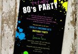 80 theme Party Invitations 80s Birthday Invitation totally Awesome 80s Party Retro