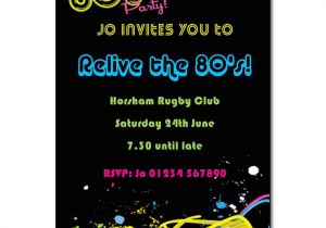 80 theme Party Invitations 80s Party Invitation