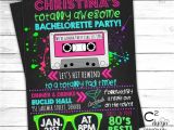 80s Bachelorette Party Invitations totally Awesome Neon 80 39 S Bachelorette Invitation