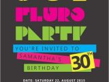 80s Birthday Party Invitation Template 80s Birthday Digital Printable Invitation Template Fluro