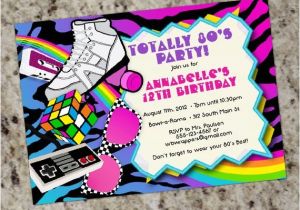 80s Party Invitations Free Printable totally 80s 1980s themed Birthday Party Invitations