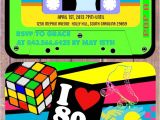 80s themed 40th Birthday Party Invitations I Love the 80 39 S theme Birthday Invitation Cassette Tape
