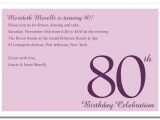 80th Birthday Invitation Sample Birthday Invitation Templates 80th Birthday Invitation