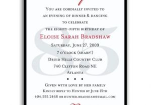 85 Birthday Party Invitations Classic 85th Birthday Red Surprise Invitations