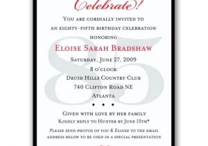85th Birthday Invitations Classic 85th Birthday Celebrate Party Invitations