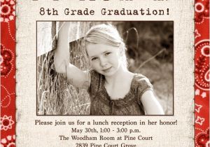 8th Grade Graduation Party Invitation Wording Country Western Photo Graduation Invitation Bandanna