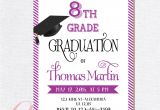 8th Grade Graduation Party Invitations 8th Grade Graduation Invite Printable Graduation Invitation
