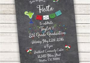 8th Grade Graduation Party Invitations Fiesta Graduation Invitations Printable 8th Grade Graduation