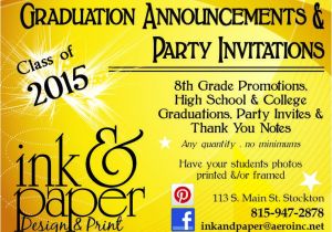 8th Grade Graduation Party Invitations Ink Paper Designs original Graduation Announcements