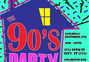 90s House Party Invitation Template 90 S theme House Party Digital Birthday Invitation