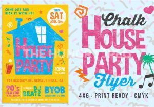 90s House Party Invitation Template Chalk House Party 90 S Retro Flyer by Lucion Creative