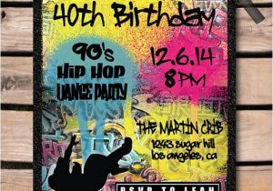90s Party Invitation Template 80 S 90 S Hip Hop Graffiti Birthday Invitations by