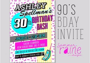 90s Party Invitations 90 39 S Invitation Printable Digital Birthday Party