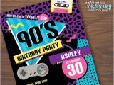 90s Party Invitations 90s Birthday Party Invitation 1990s Flashback Party Invites