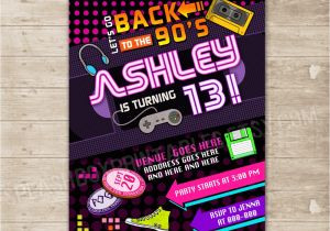 90s Party Invitations Back to the 90 39 S Invitation Nineties Party Invite