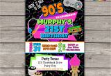90s Party Invitations Takin It Back to the 90s Retro Birthday Invite Personalized