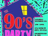 90s themed Birthday Party Invitations 90 39 S theme House Party Digital Birthday Invitation